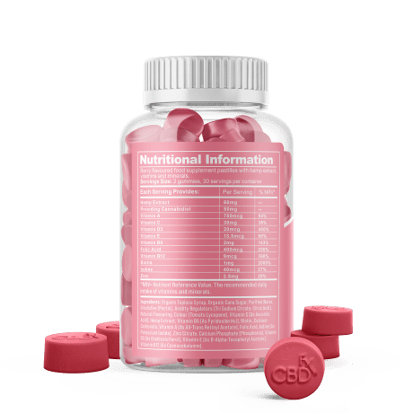 סוכריות מולטי ויטמין סיבידי 1500 מ״ג של cbdfx רכיבים