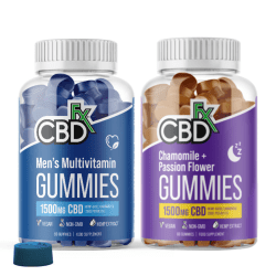 חבילה משולבת סוכריות גומי CBD טהור מולטי-ויטמין לגברים וסוכריות גומי לשינה עם קמומיל ופסיפלורה של CBDfx