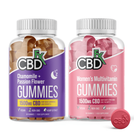 חבילה משולבת סוכריות גומי מולטי-ויטמין לנשים וסוכריות גומי לשינה עם קמומיל ופסיפלורה של CBDfx
